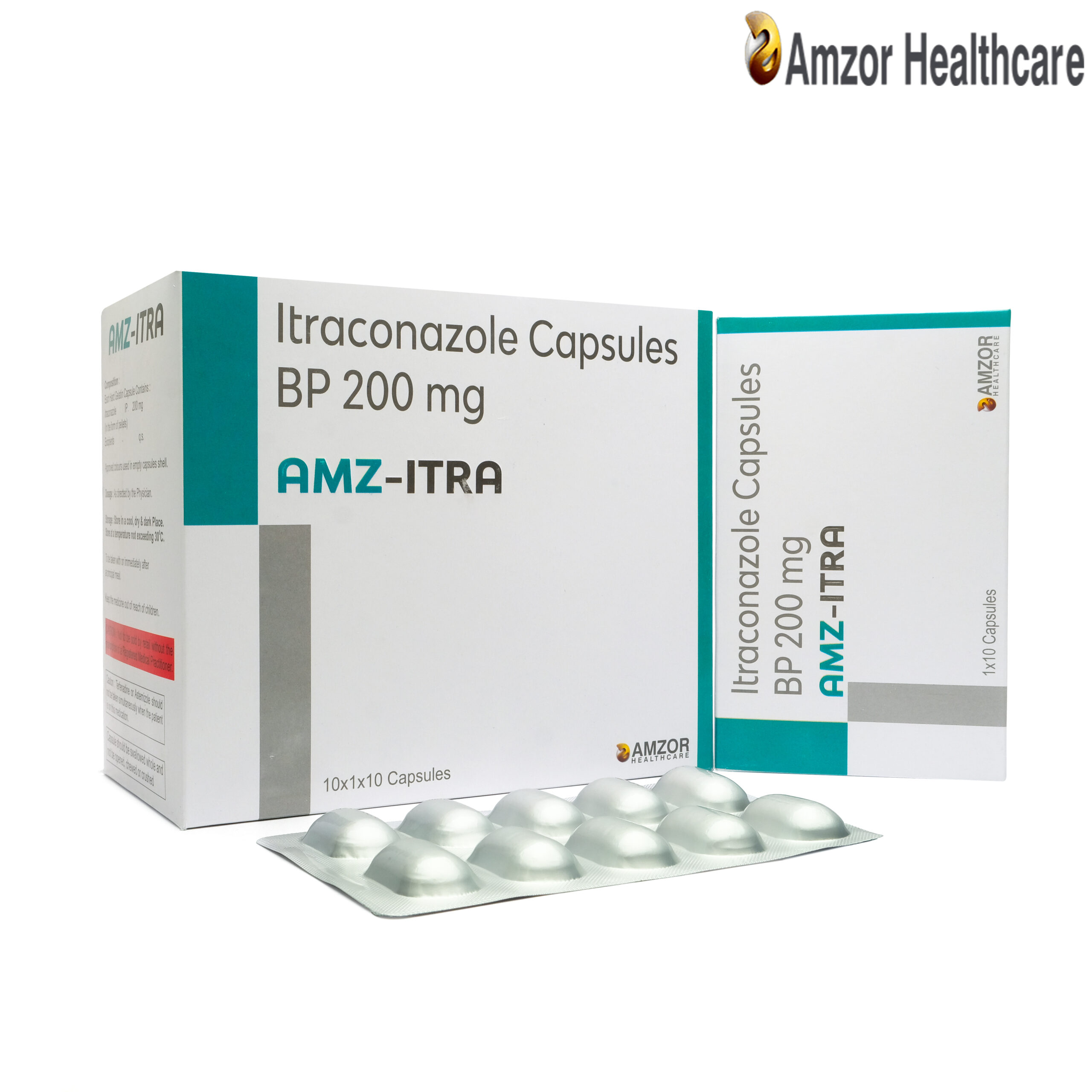 Amz-Itra-200 | Itraconazole Capsules BP 200 mg | By Amzor Healthcare | PCD Pharma Franchise Company in Chandigarh