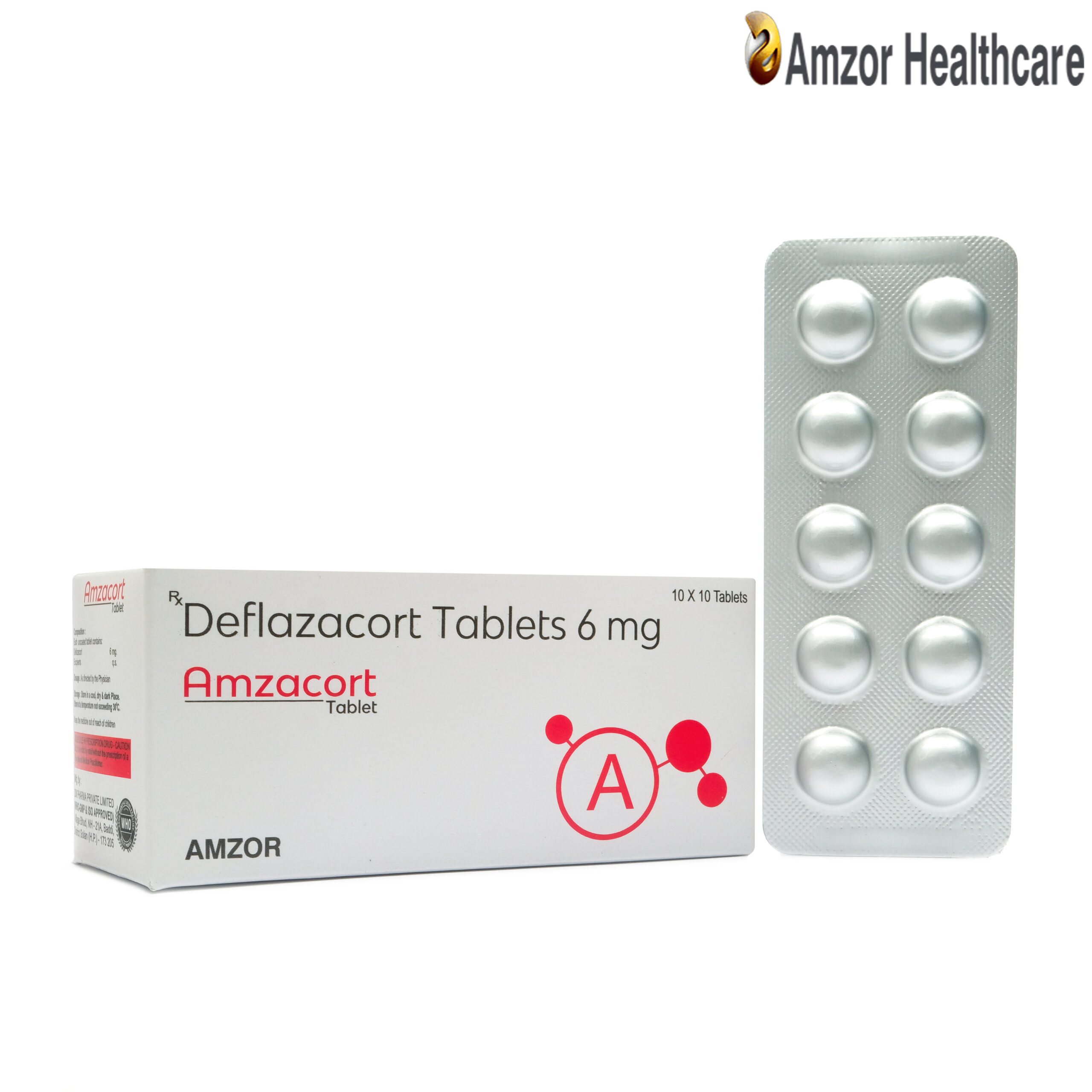 Amzacort | Deflazacort Tablets 6 mg | By Amzor Healthcare | PCD Pharma Franchise Company in Chandigarh