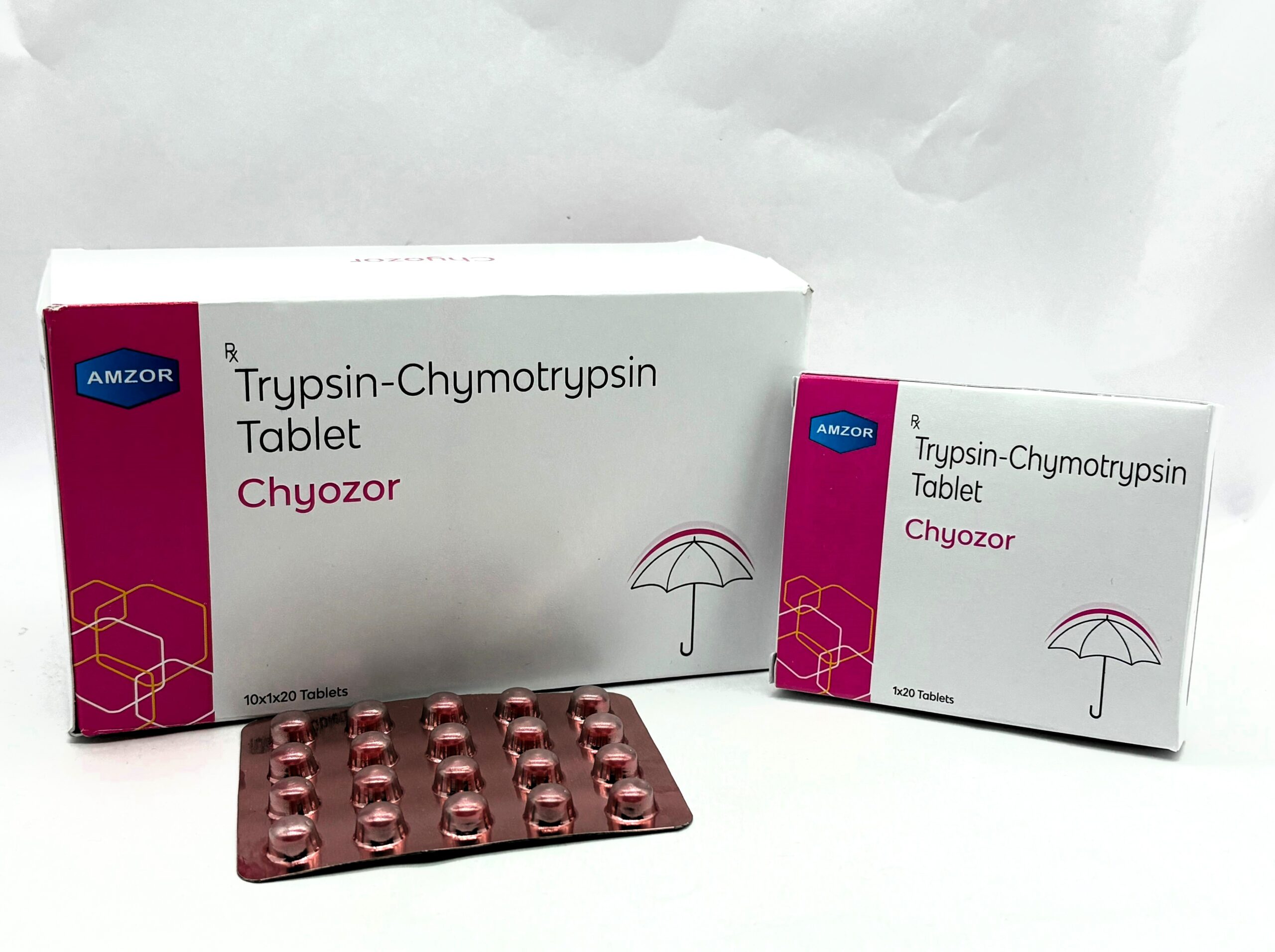 Chyozor | Trypsin–Chymotrypsin Tablets | By Amzor Healthcare | PCD Pharma Franchise Company in Chandigarh