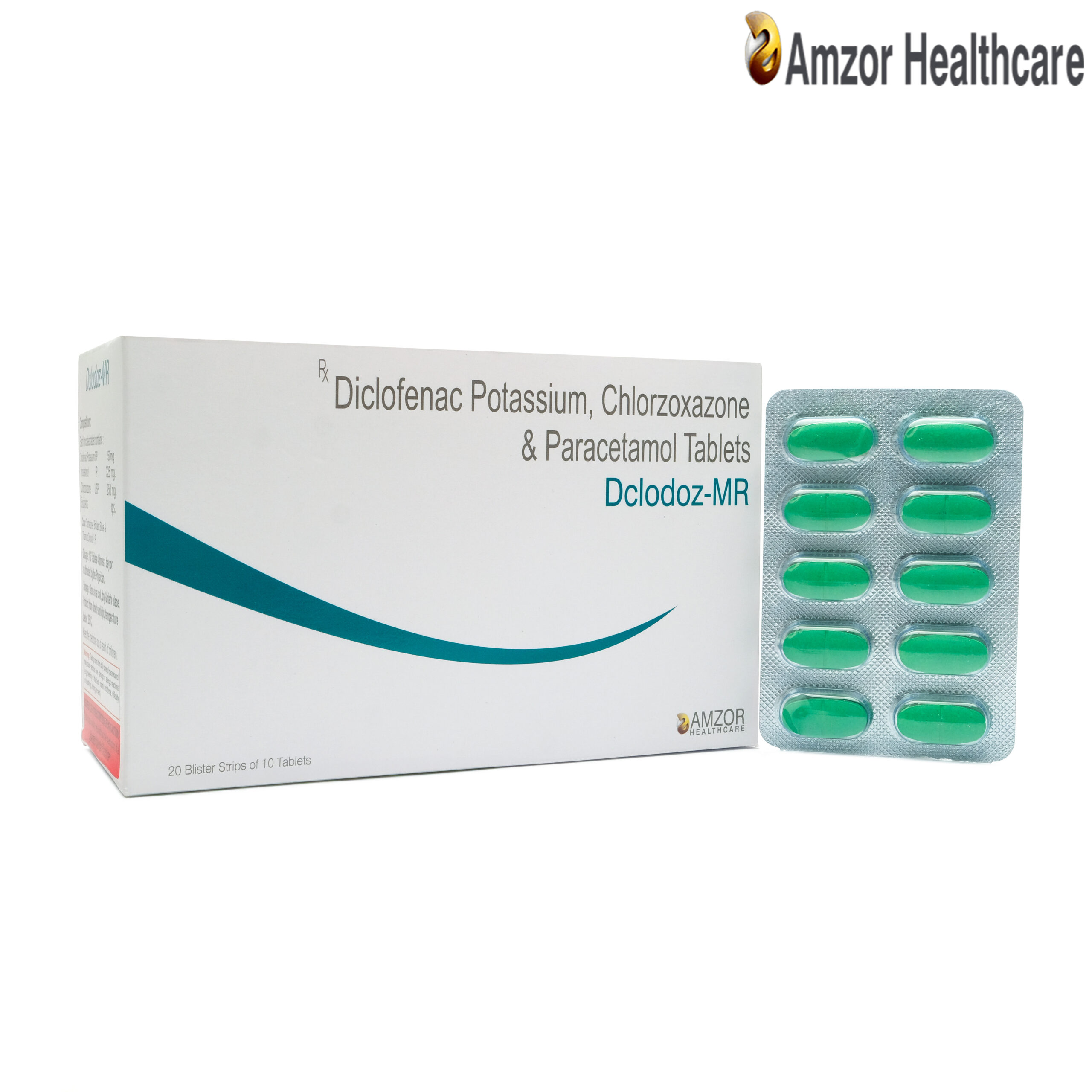 Dclodoz-MR | Diclofenac Potassium, Chlorzoxazone & Paracetamol Tablets | By Amzor Healthcare | PCD Pharma Franchise Company in Chandigarh