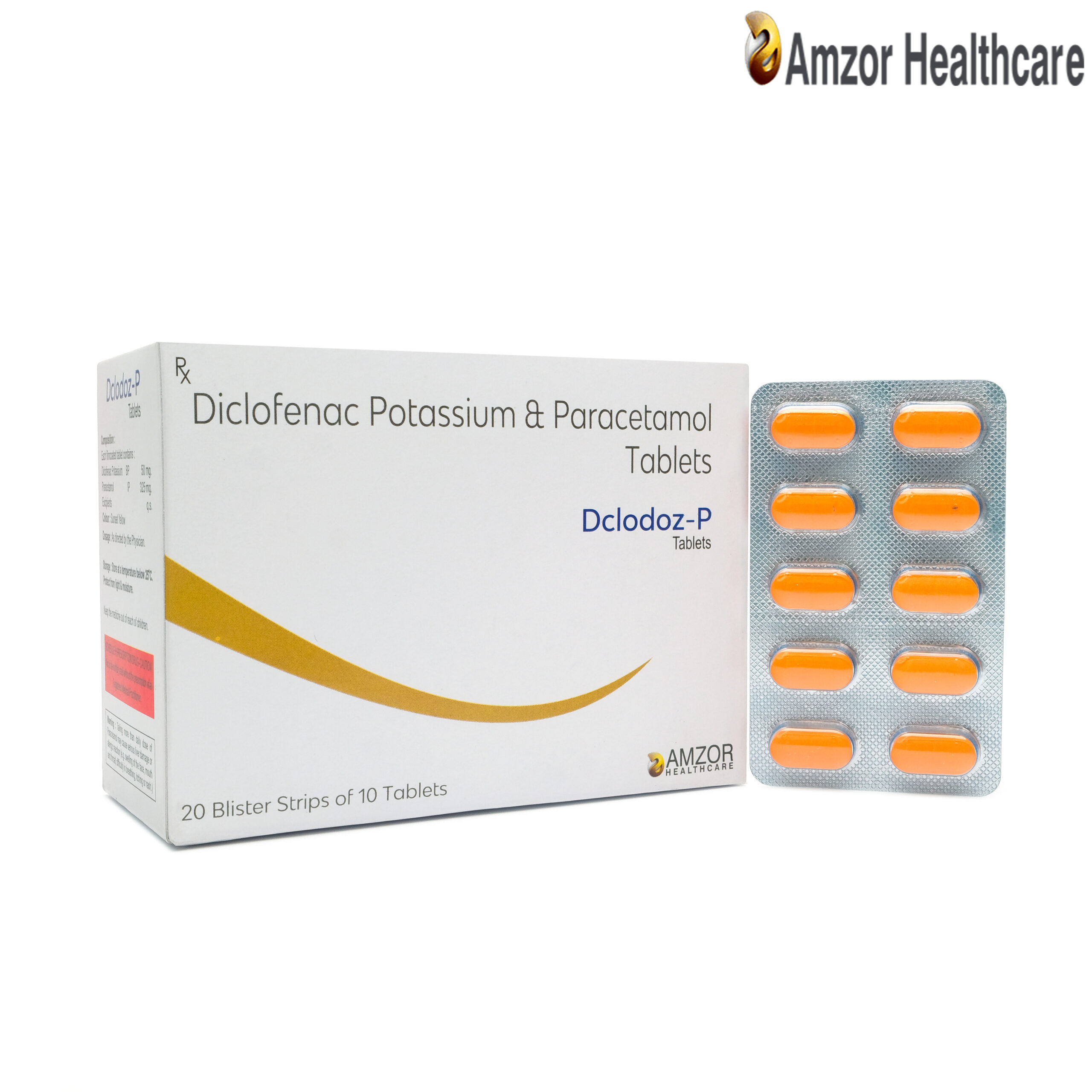Dclodoz-P | Diclofenac Potassium & Paracetamol Tablets | By Amzor Healthcare | PCD Pharma Franchise Company in Chandigarh