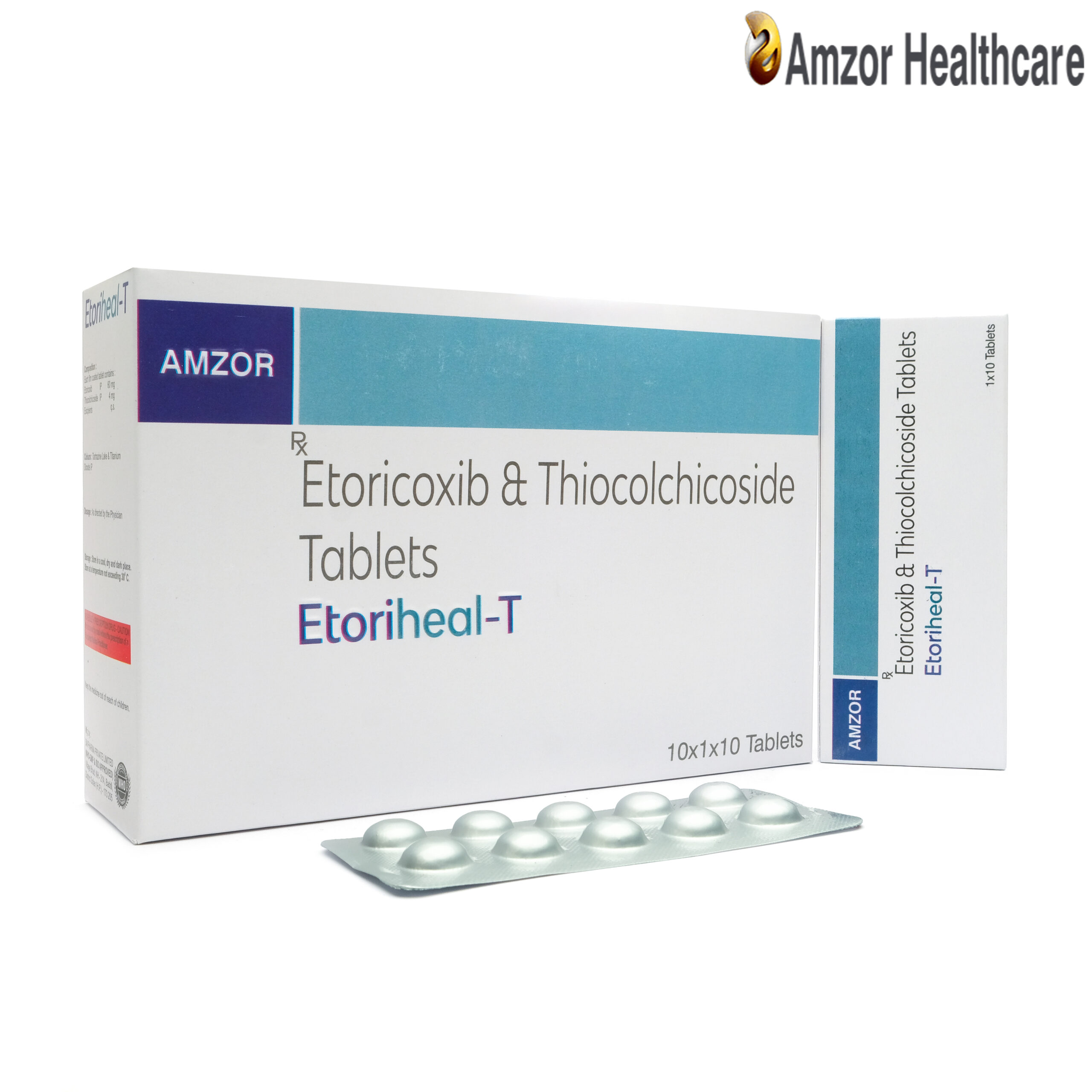 Etoriheal-T | Etoricoxib & Thiocolchicoside Tablets | By Amzor Healthcare | PCD Pharma Franchise Company in Chandigarh