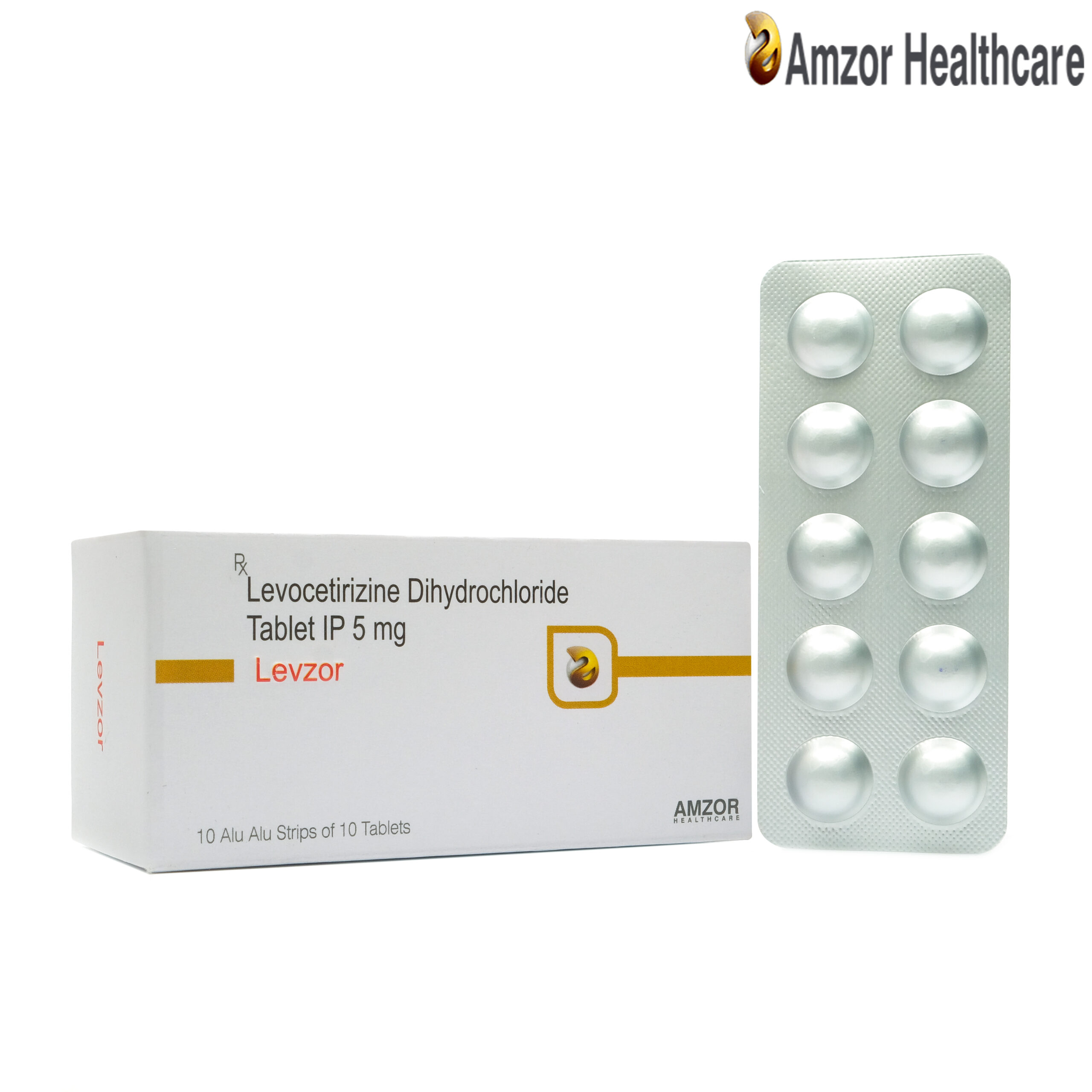 Levzor | Levocetirizine Dihydrochloride Tablets IP 5 mg | By Amzor Healthcare | PCD Pharma Franchise Company in Chandigarh