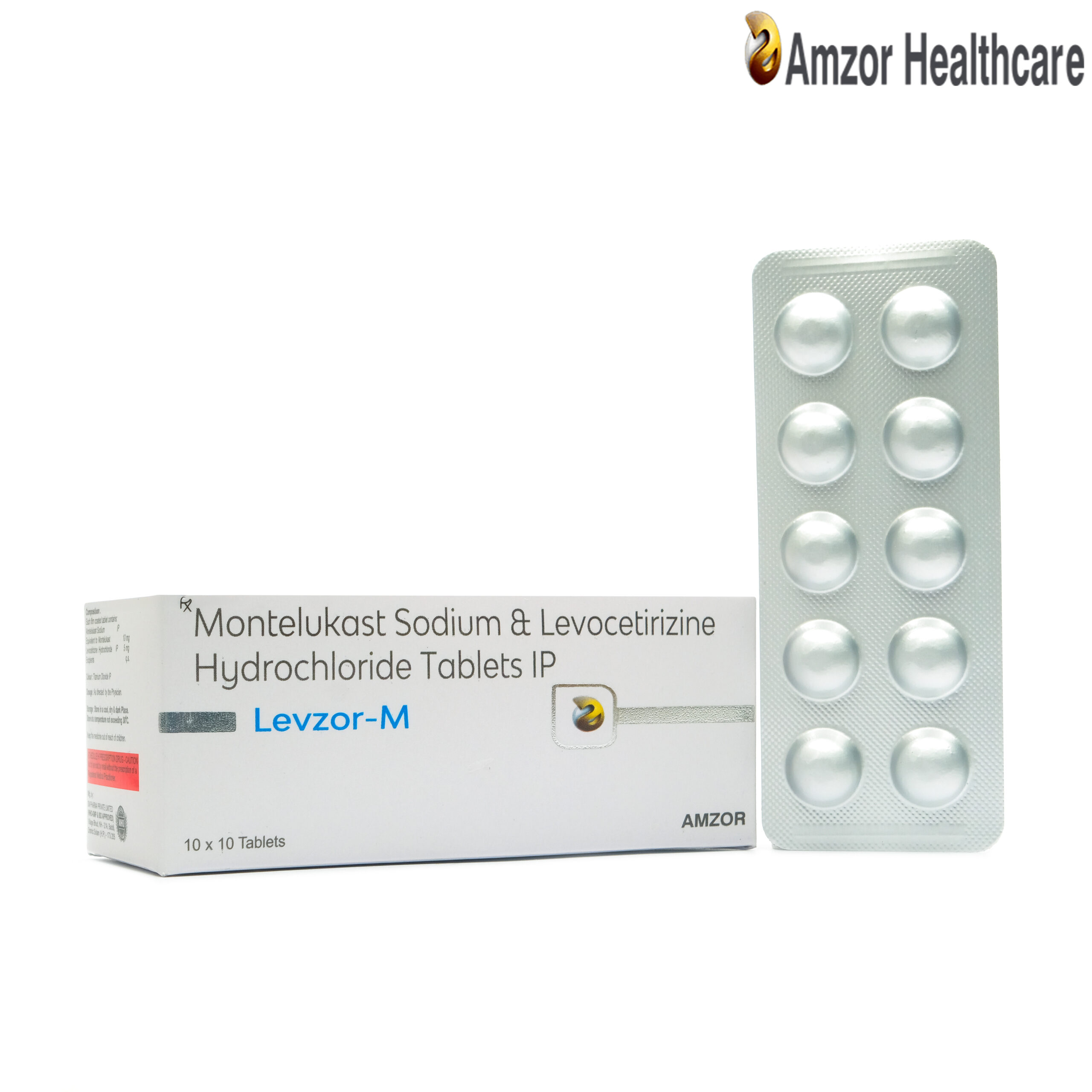 Levzor-M | Montelukast Sodium & Levocetirizine Hydrochloride Tablets IP | By Amzor Healthcare | PCD Pharma Franchise Company in Chandigarh