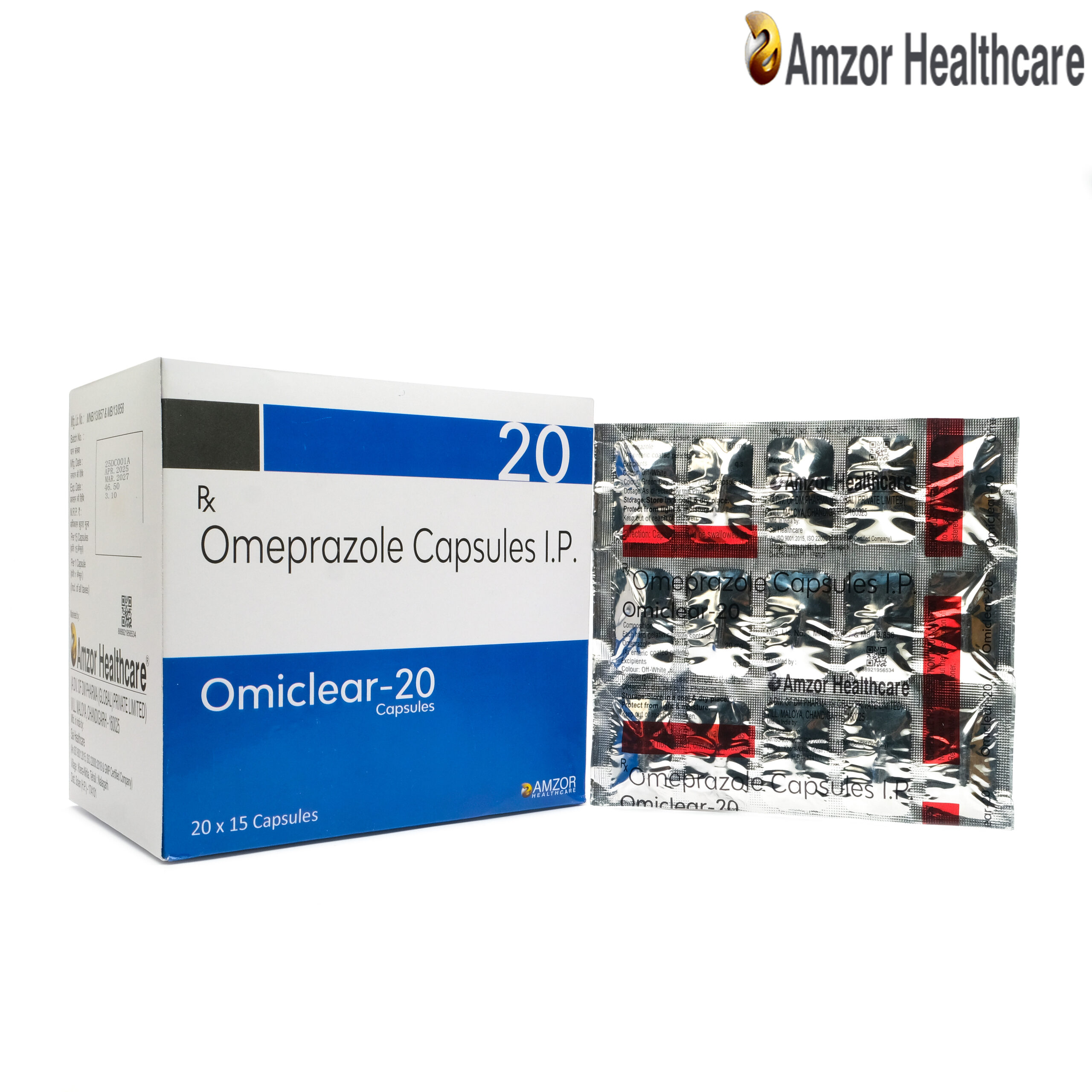 Omiclear-20 | Omeprazole Capsules I.P. | By Amzor Healthcare | PCD Pharma Franchise Company in Chandigarh