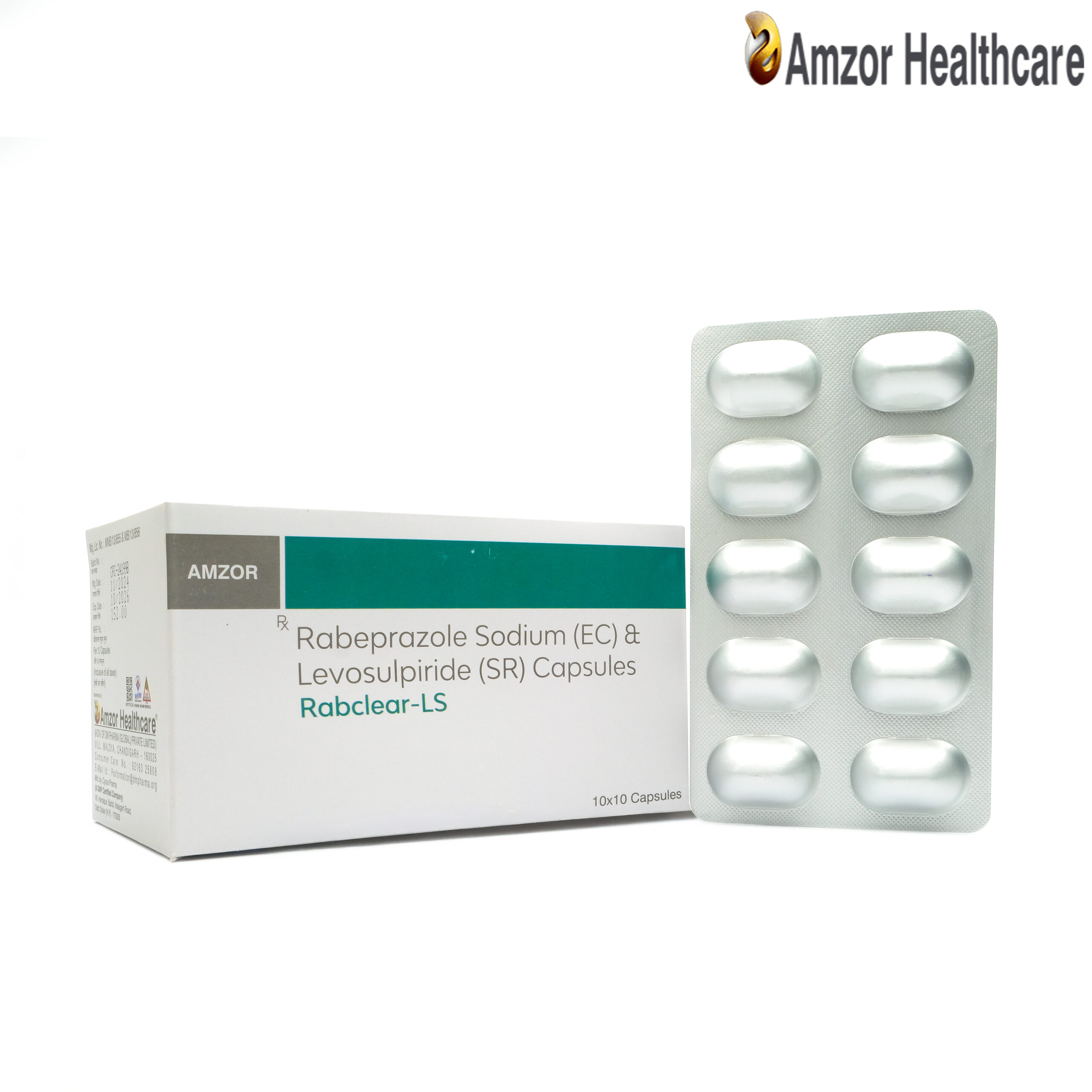 Rabclear-LS | Rabeprazole Sodium (EC) & Levosulpiride (SR) Capsules | By Amzor Healthcare | PCD Pharma Franchise Company in Chandigarh