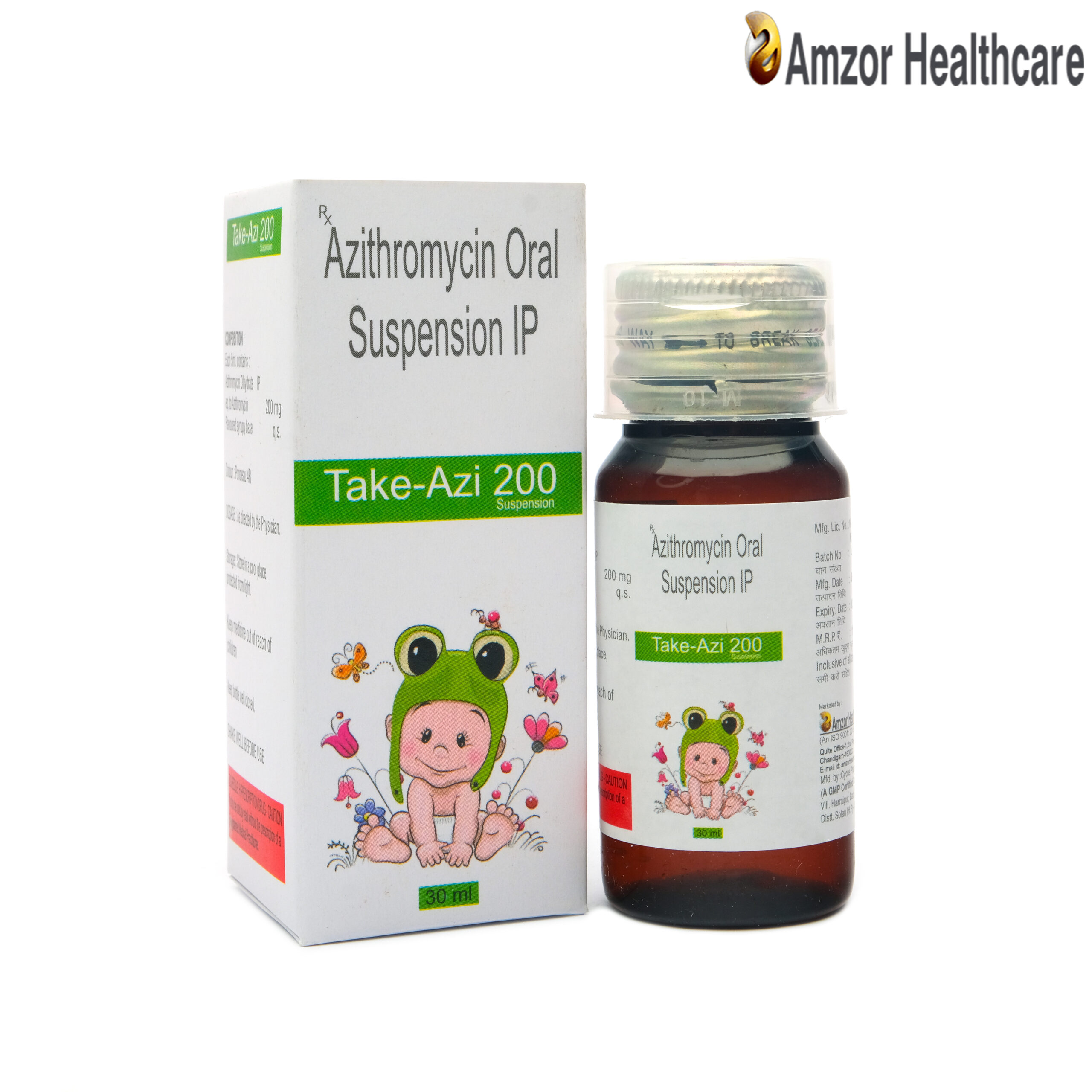 Take-Azi 200 | Azithromycin Oral Suspension IP | By Amzor Healthcare | PCD Pharma Franchise Company in Chandigarh
