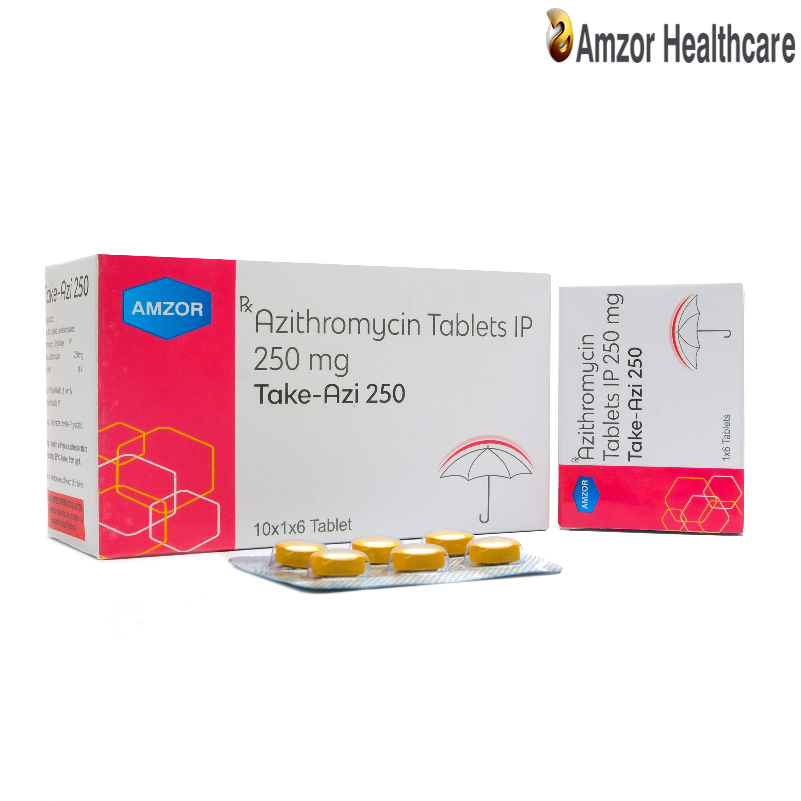 Take-Azi 250 | Azithromycin Tablets IP 250 mg | By Amzor Healthcare | PCD Pharma Franchise Company in Chandigarh
