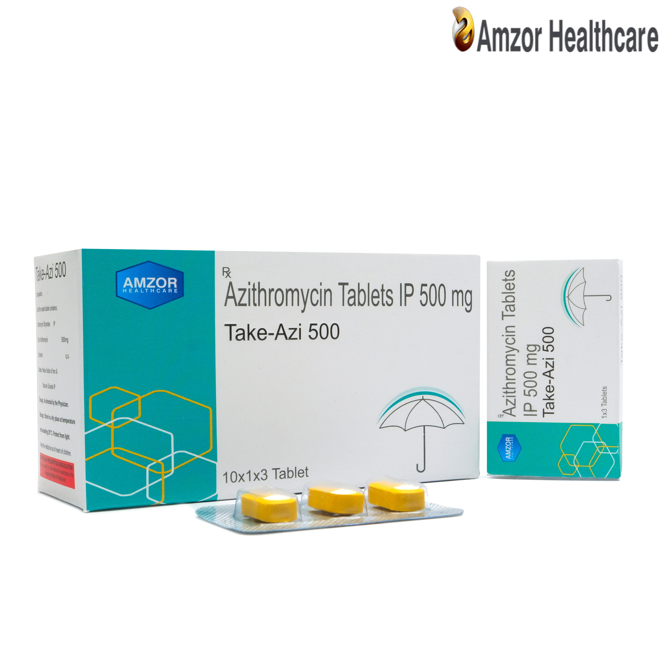 Take-Azi 500 | Azithromycin Tablets IP 500 mg | By Amzor Healthcare | PCD Pharma Franchise Company in Chandigarh