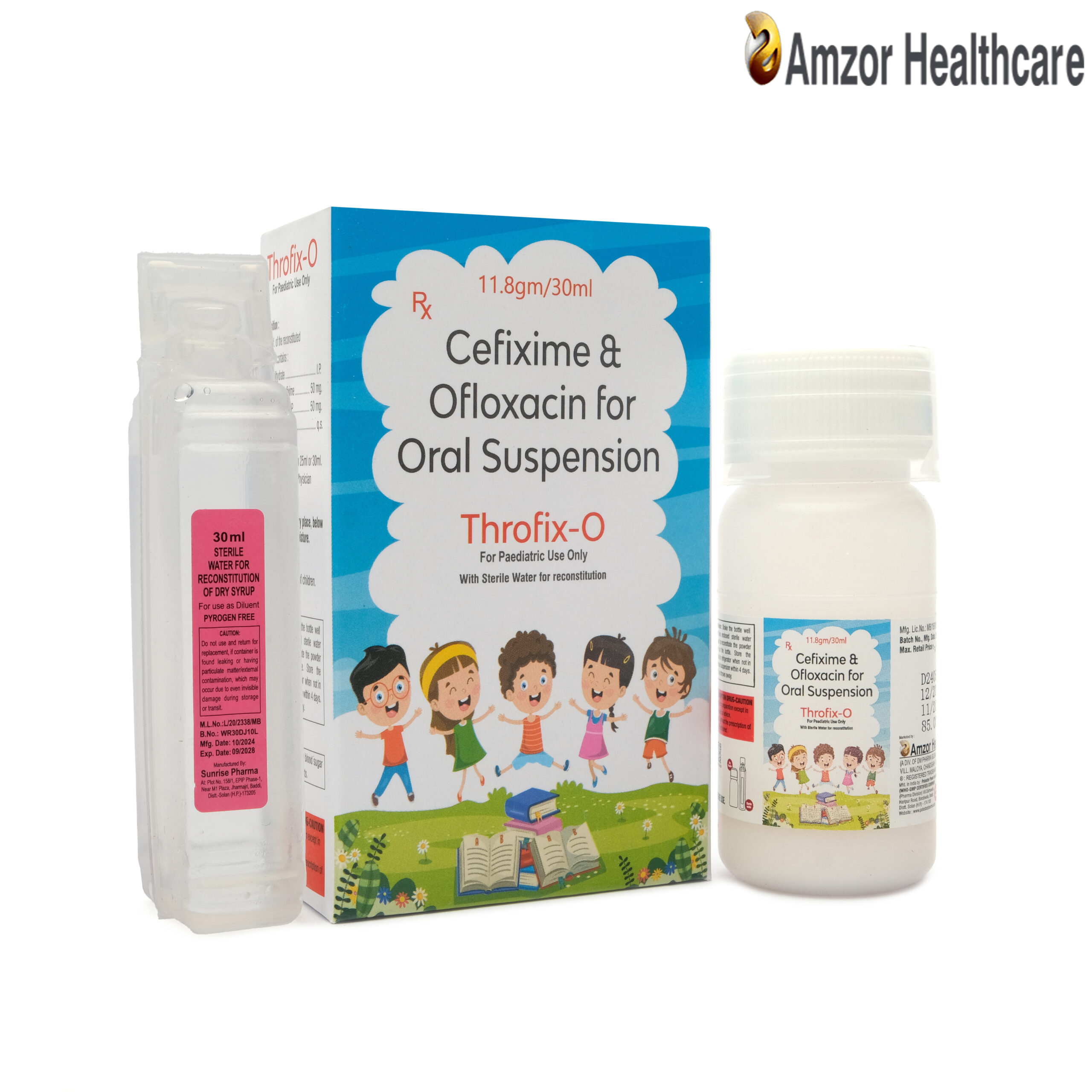 Throfix-O | Cefixime & Ofloxacin for Oral Suspension | By Amzor Healthcare | PCD Pharma Franchise Company in Chandigarh