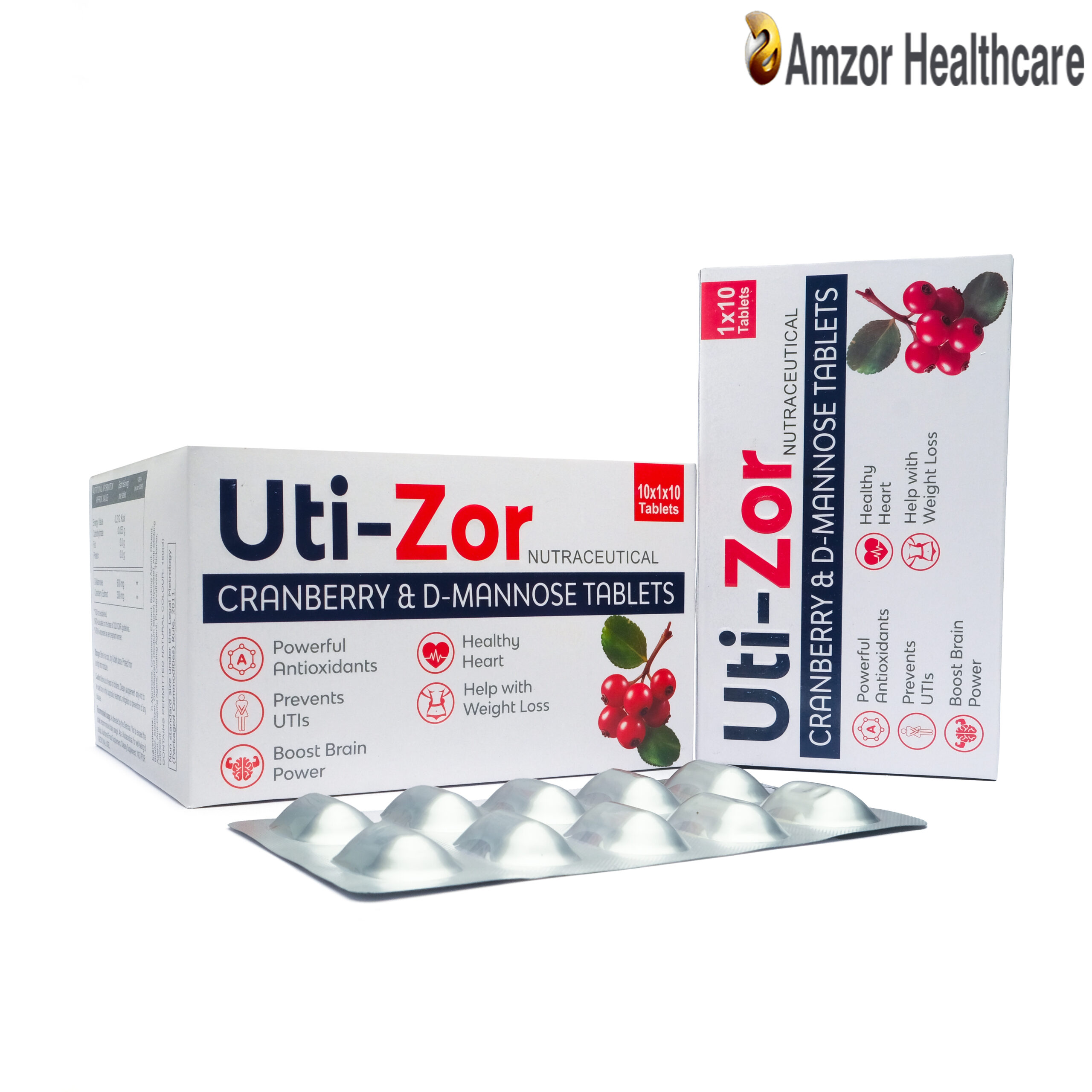 Uti-Zor | Nutraceutical – Cranberry & D-Mannose Tablets | By Amzor Healthcare | PCD Pharma Franchise Company in Chandigarh