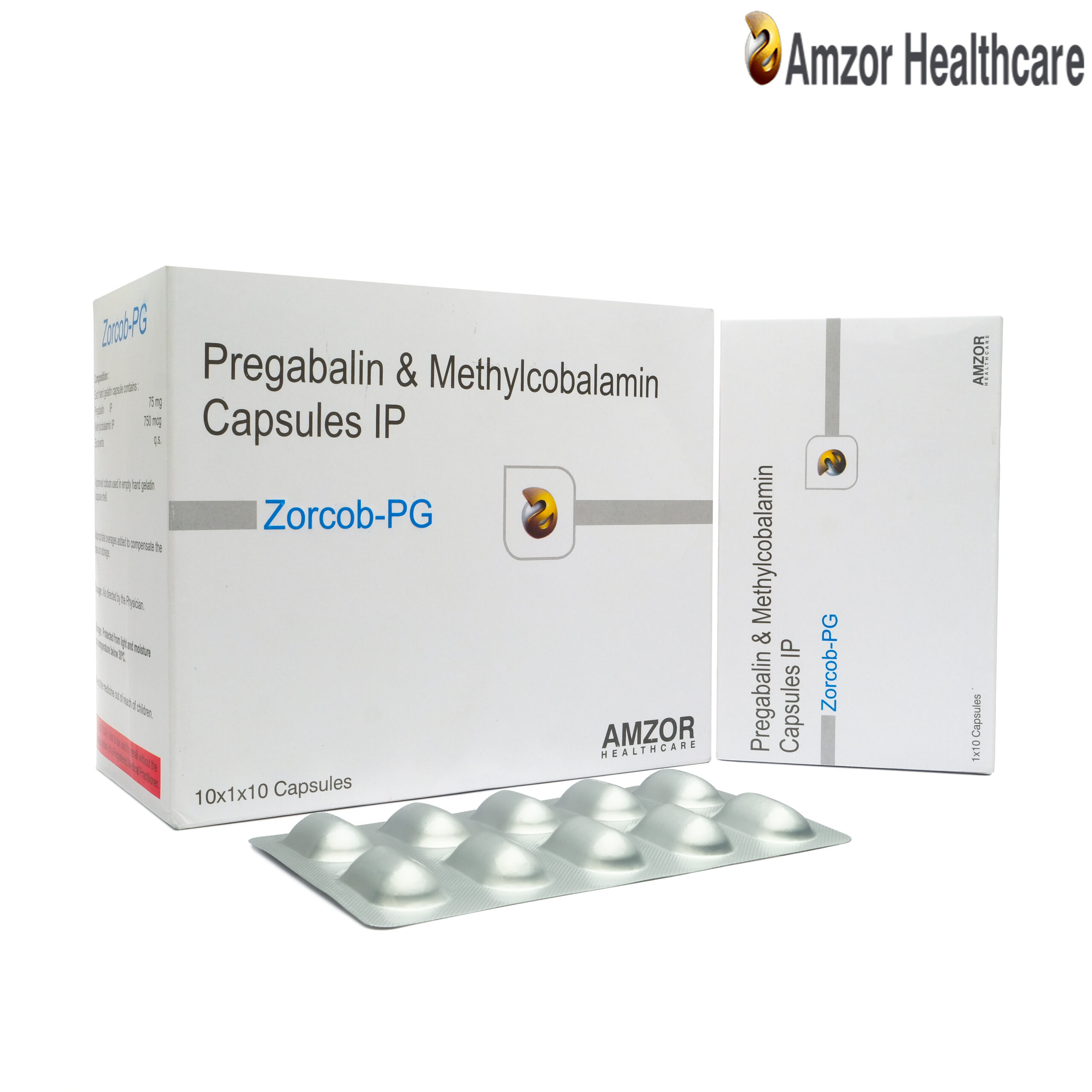 Zorcob-PG | Pregabalin & Methylcobalamin Capsules IP | By Amzor Healthcare | PCD Pharma Franchise Company in Chandigarh