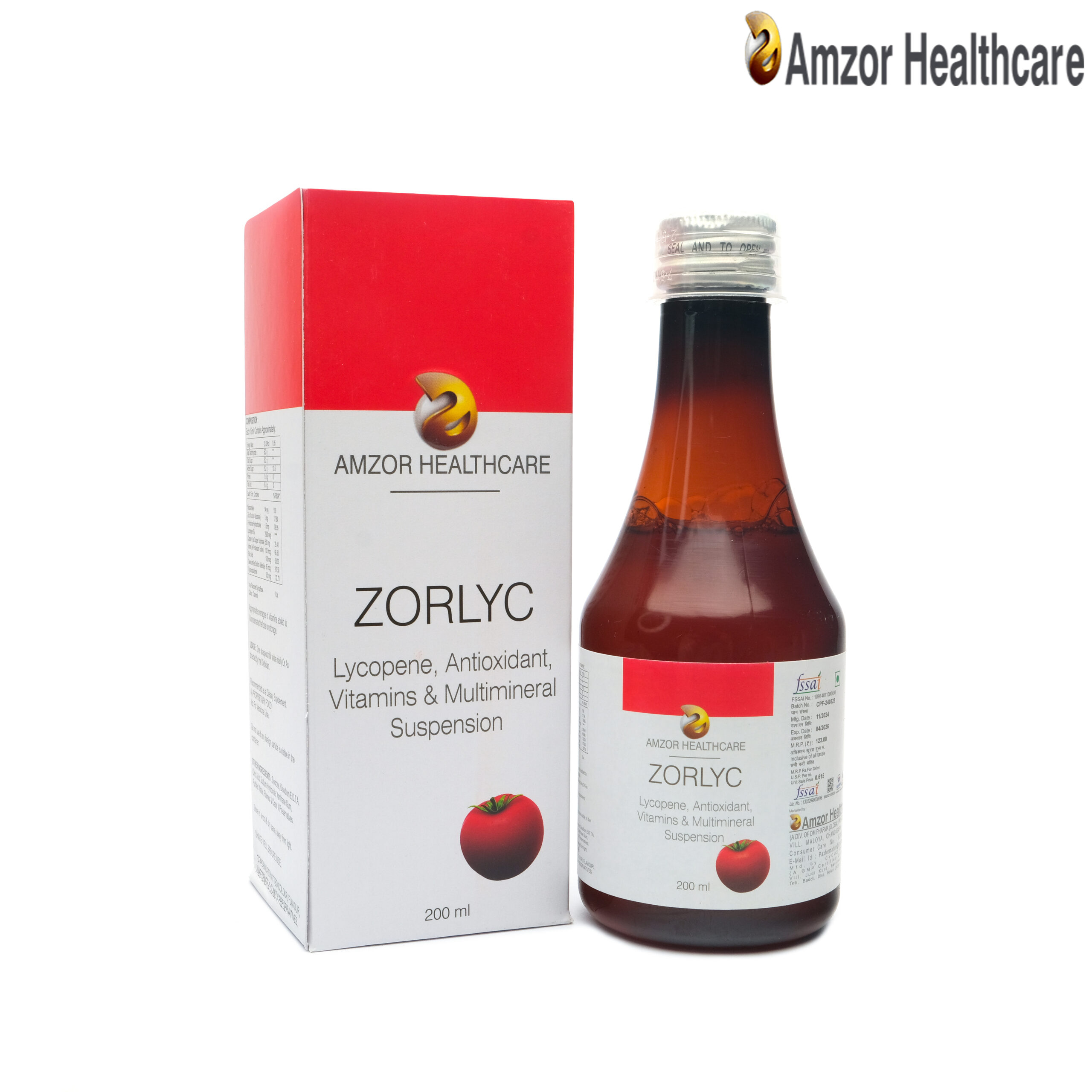 ZORLYC | Lycopene, Antioxidant, Vitamins & Multimineral Suspension | By Amzor Healthcare | PCD Pharma Franchise Company in Chandigarh