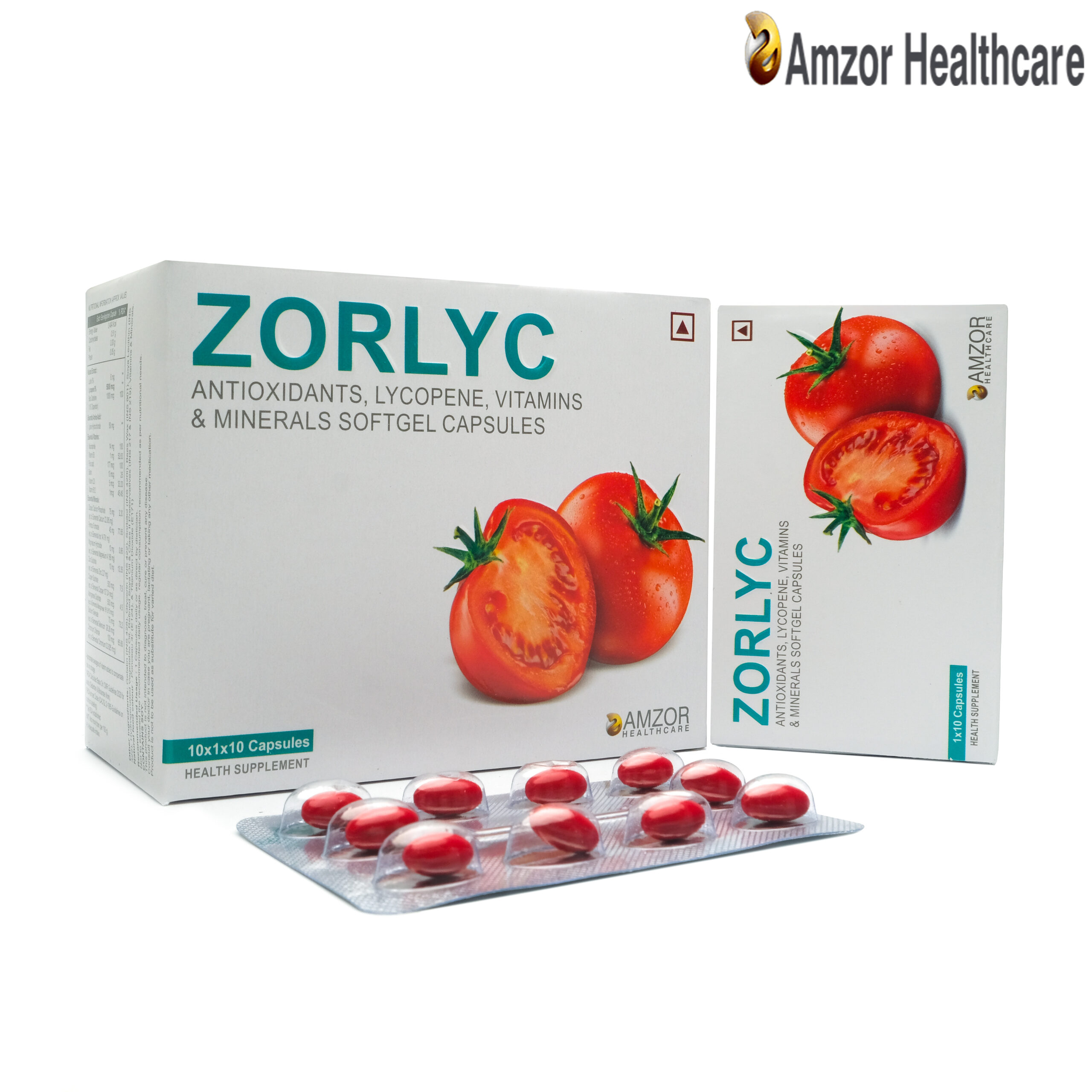 Zorlyc | Antioxidants, Lycopene, Vitamins & Minerals Softgel Capsules | By Amzor Healthcare | PCD Pharma Franchise Company in Chandigarh