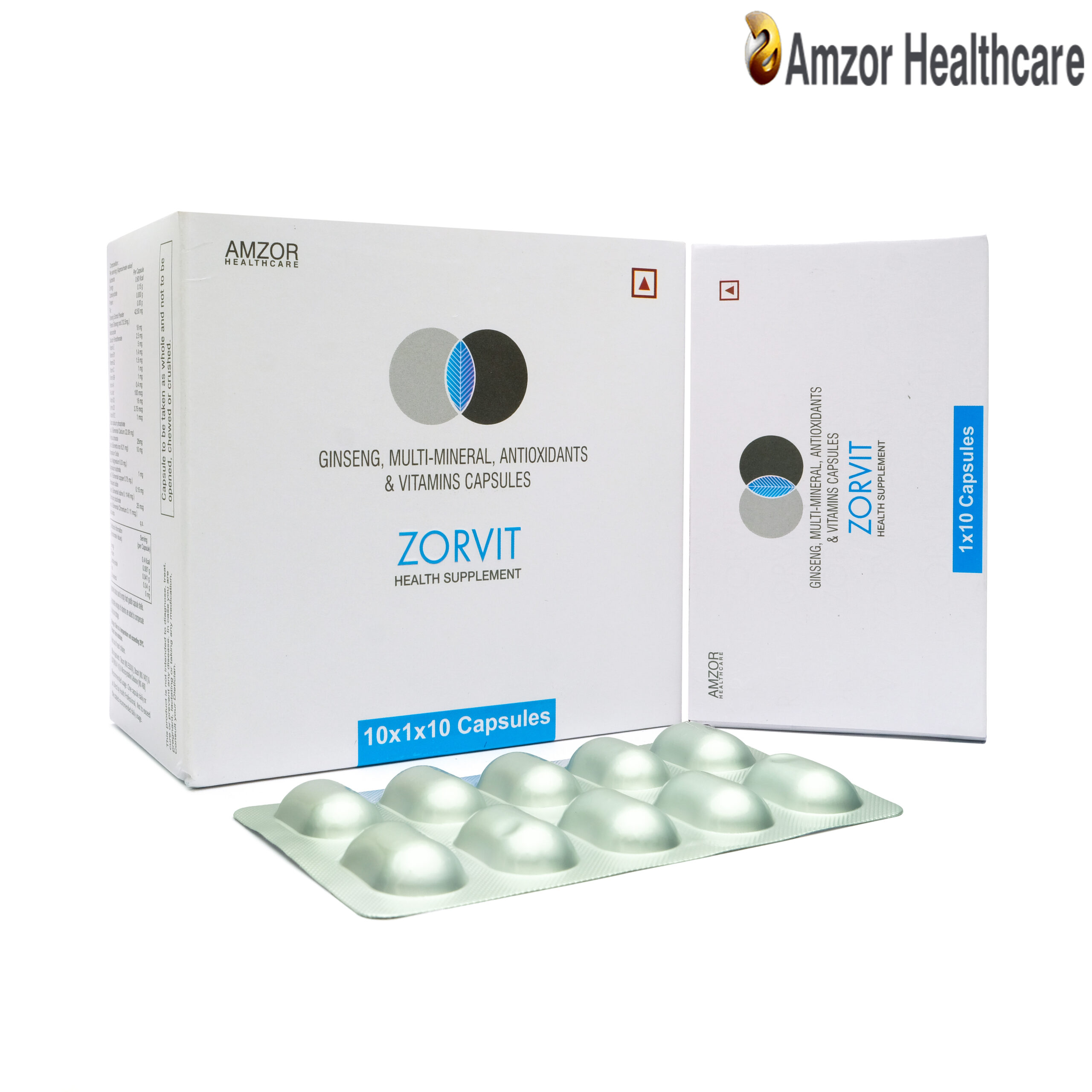Zorvit | Ginseng, Multi-mineral, Antioxidants & Vitamins Capsules | By Amzor Healthcare | PCD Pharma Franchise Company in Chandigarh
